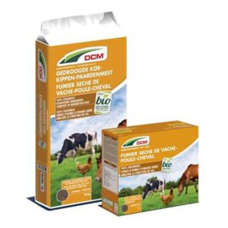 Fumier séché de vache-poule-cheval 10kg DCM