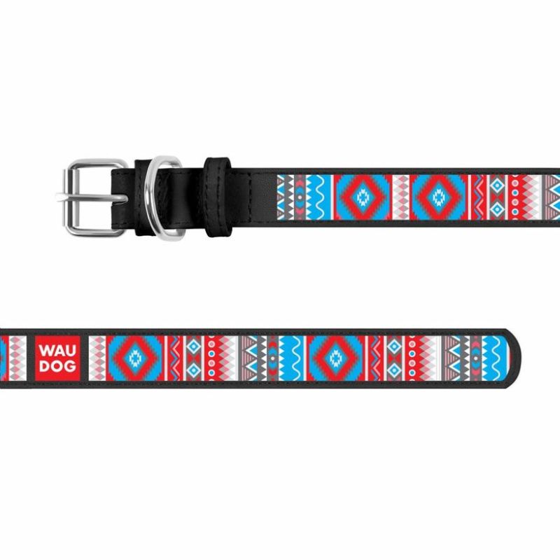 Collier cuir ethno black 38-49cm