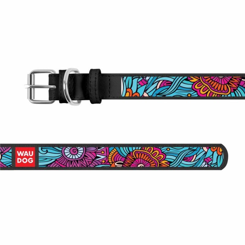 Collier cuir summer black 38-49cm