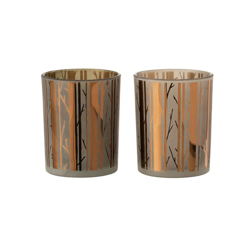 JLine photophore verre arbre marron M