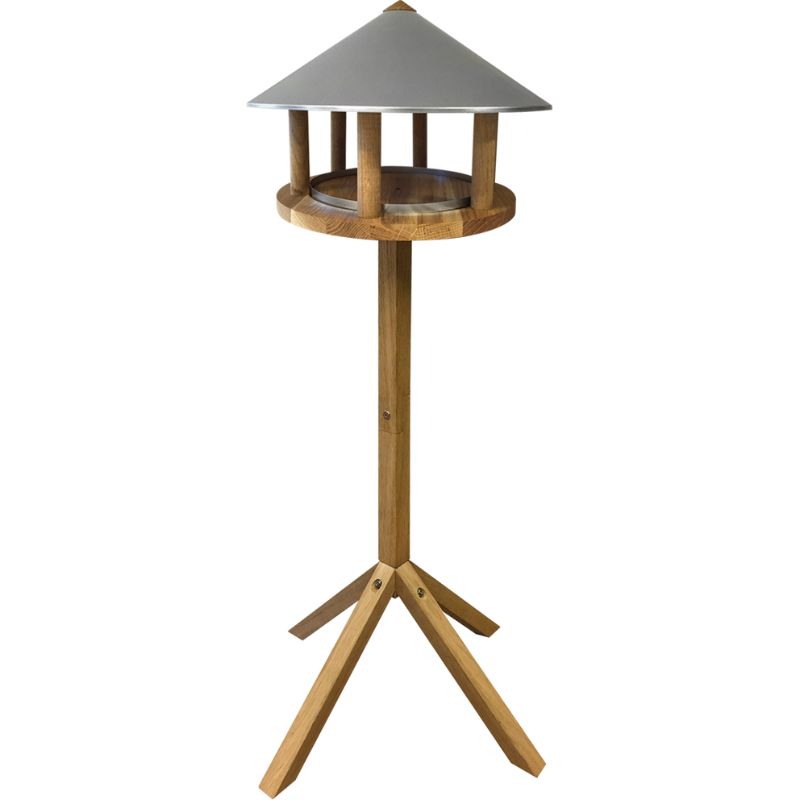 Mangeoire chêne ronde toît zinc