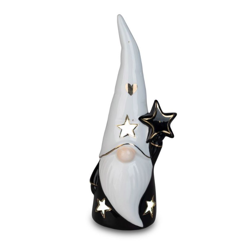 Père Noël céramique 22cm LED + timer