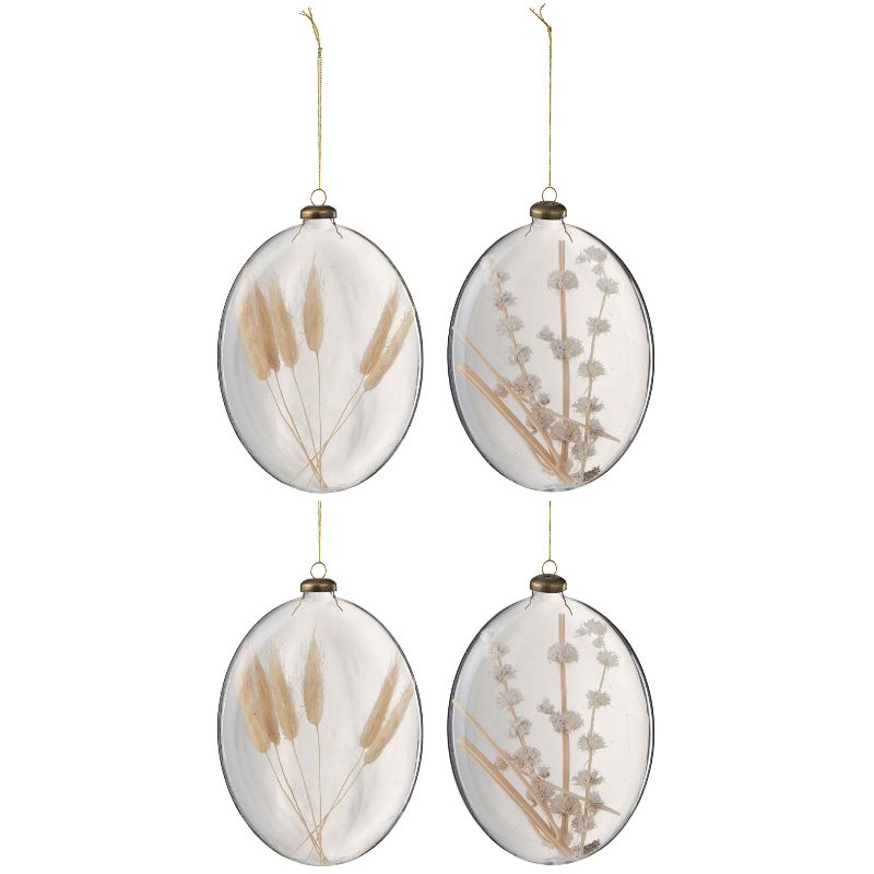 JLine boule de Noël verre ovale naturel