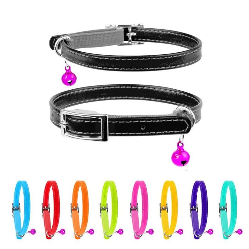 Collier cuir bleu 17-20cm