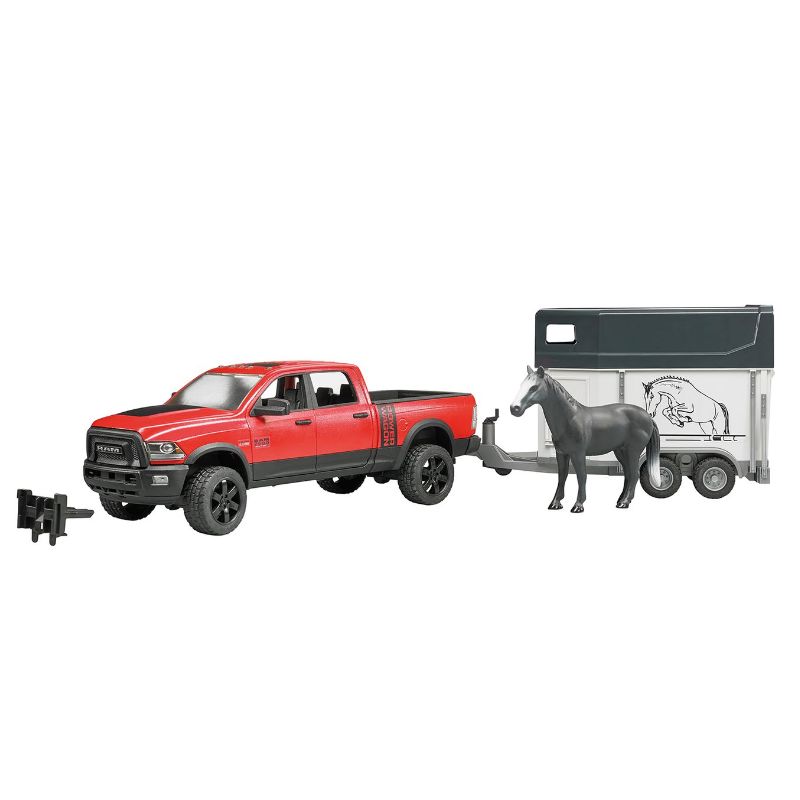 Bruder RAM 2500 Power wagon avec remorque à chevaux 1:16