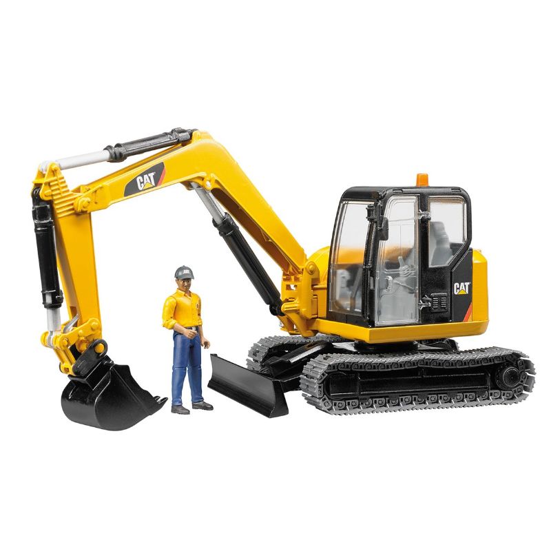 Bruder CAT mini pelleteuse avec personnage 1:16