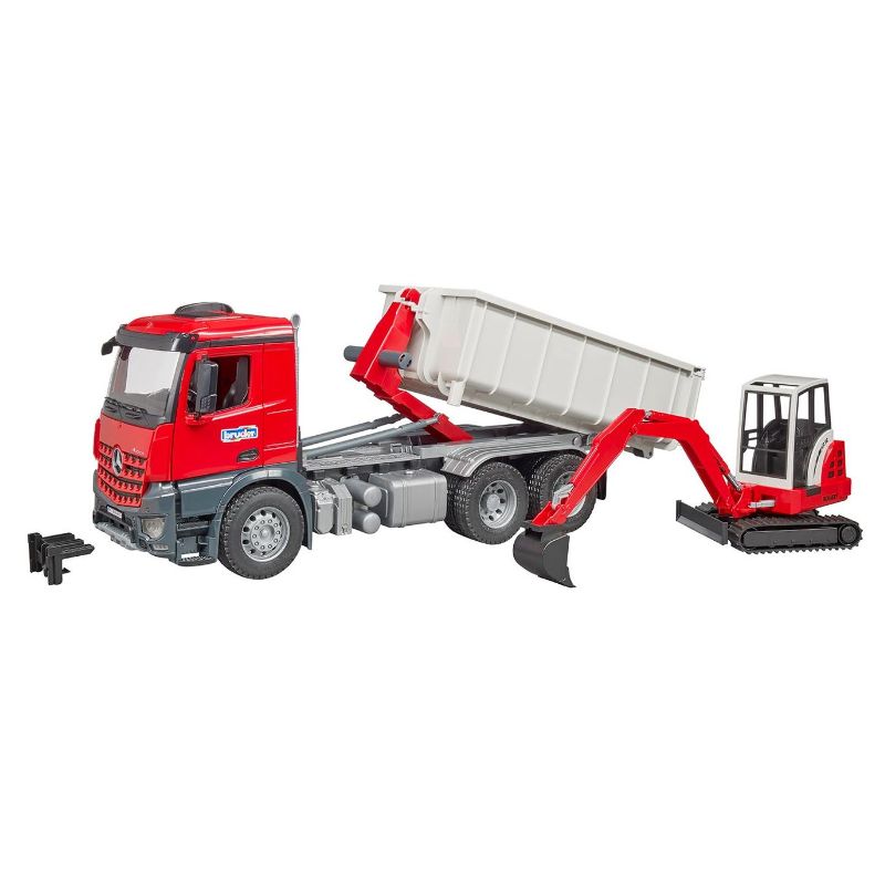 Bruder MB Arocs avec conteneur Roll-Off+Schaeff HR16 1:16