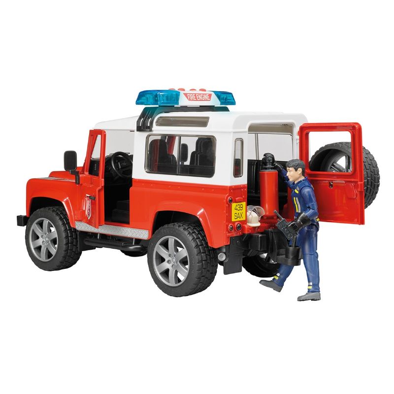 Bruder Land Rover Defender pompier avec pompier 1:16