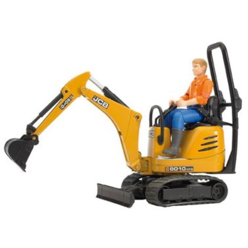 Bruder Mini pelleteuse JCB 8010 CTS et homme de chantier 1:16