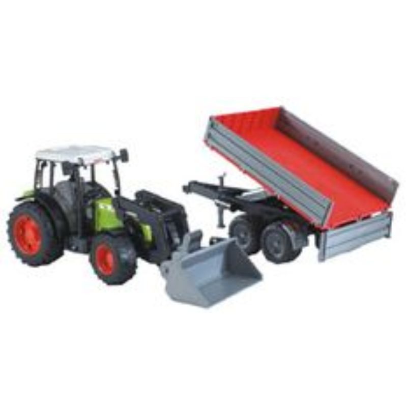Bruder Claas Nectis 267F avec chargeur frontal et remorque basculante 1:16