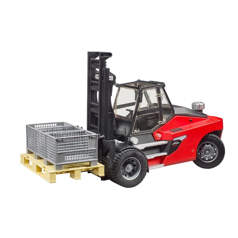Bruder Linde HT160 avec platte et 3 caisses