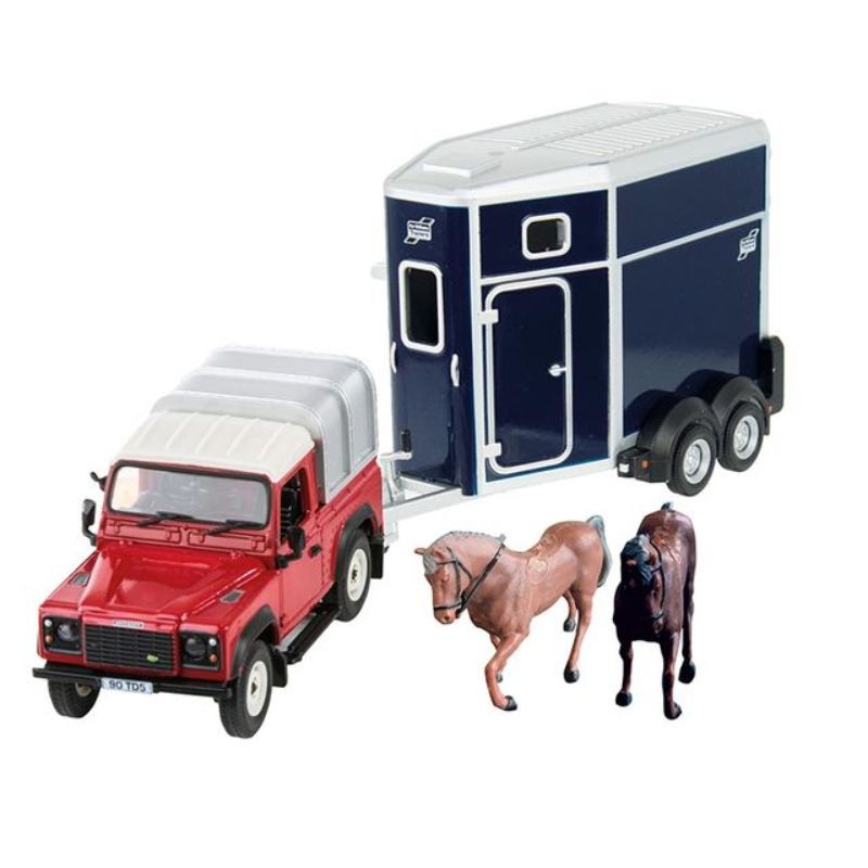 Britains Land rover avec remorque à chevaux 1:32