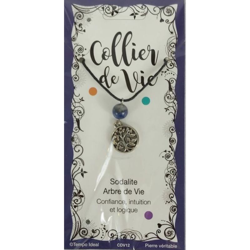 Bijou Collier de vie Sodalite/arbre de vie