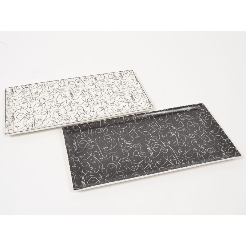 EDELWEISS ABSTRACT plat rectangulaire 32cm