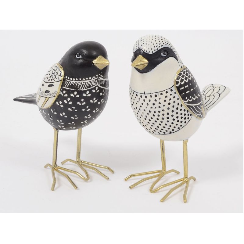 EDELWEISS VALENTINA oiseaux noir/or 21cm