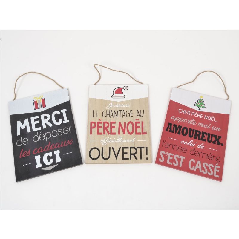 EDELWEISS BALADE pancarte humour noël 30cm