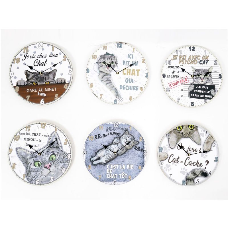 EDELWEISS CHAT TOT horloge 34CM