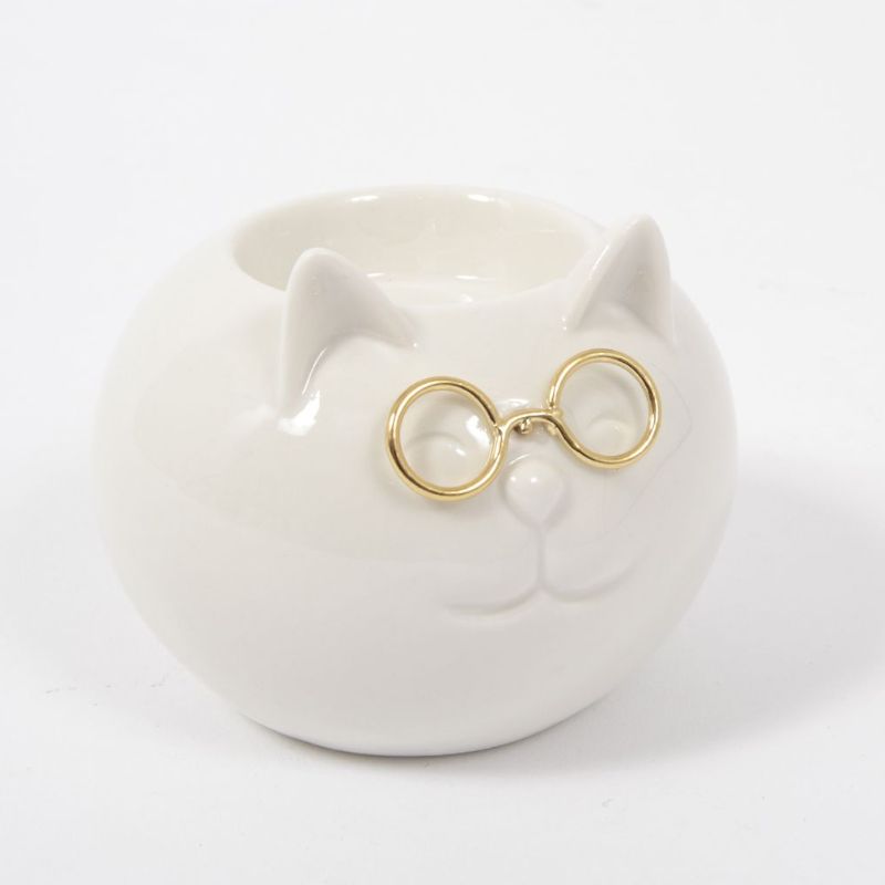 EDELWEISS CHAT PITRE bougeoir boule 10cm