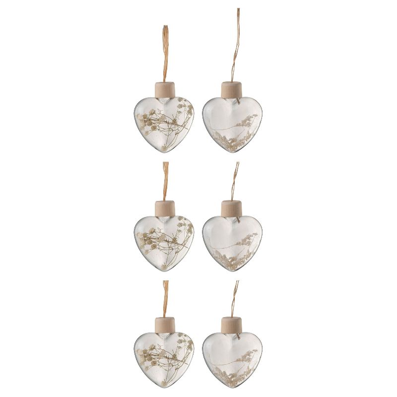 JLine boule de Noël verre coeur naturel