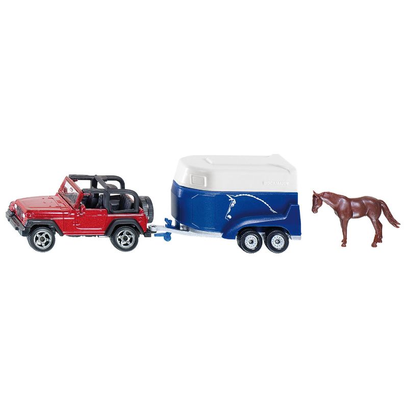 Siku Jeep avec remorque à chevaux 1:87