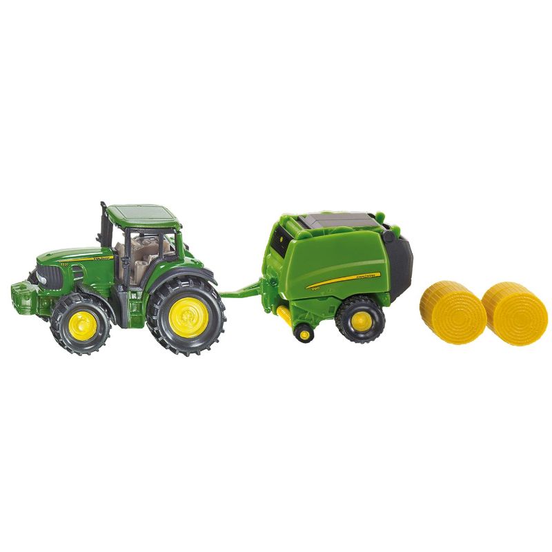 Siku John Deere avec presse à ballots ronds 1:87