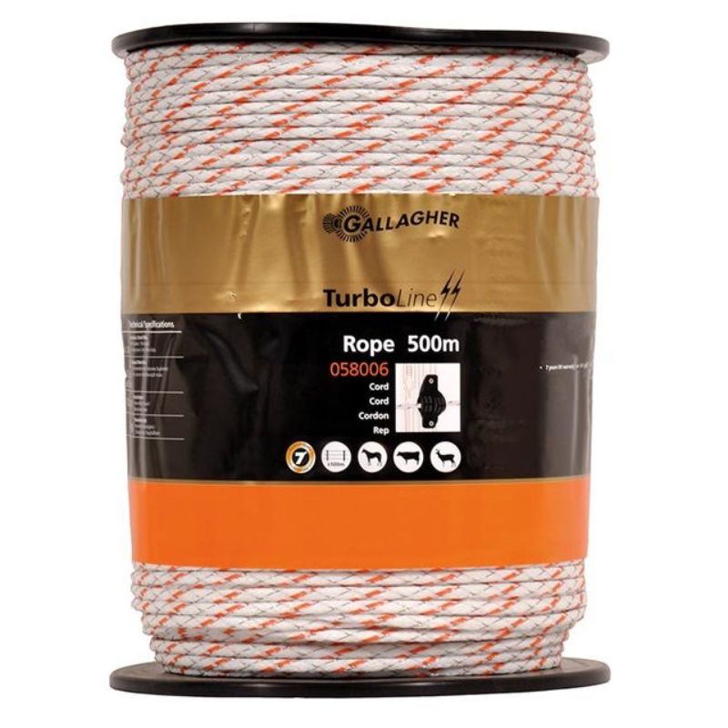 Gallagher cordon TurboLine tressé blanc 500m