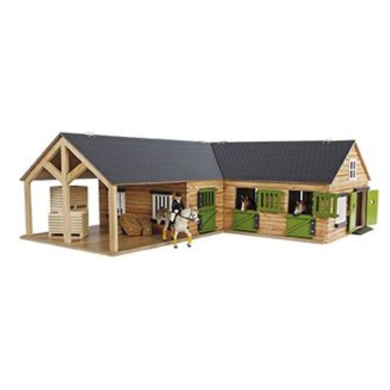 Kidsglobe Ecurie avec 3 stalles et stockage 1:24