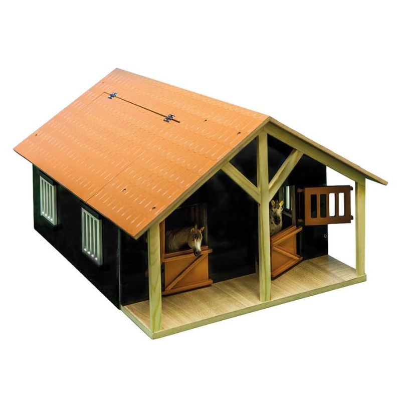 Kidsglobe Ecurie avec 2 stalles et stockage 1:24