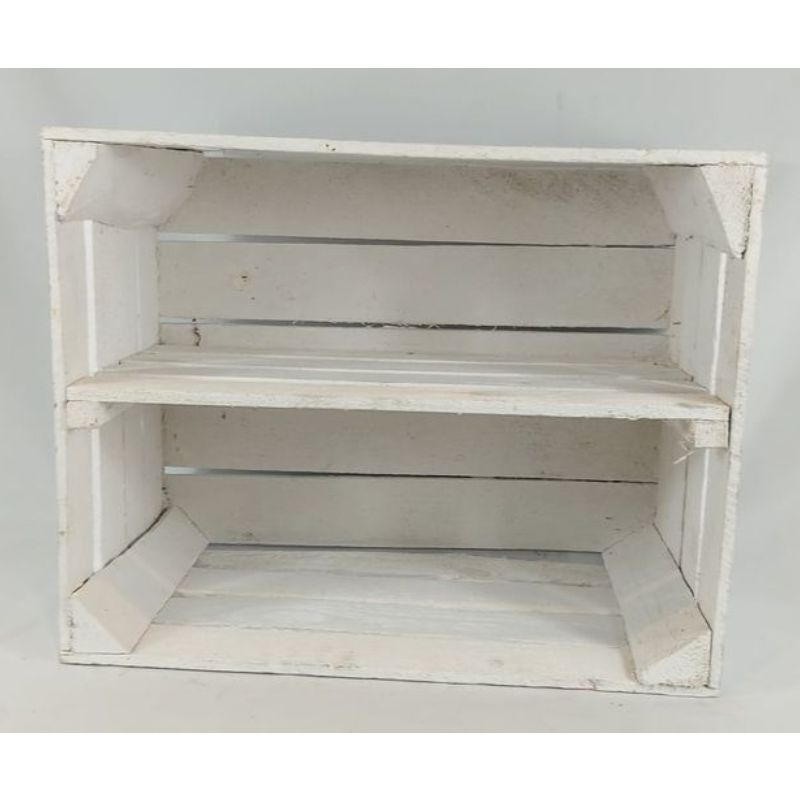 Caisse en bois blanche horizontale