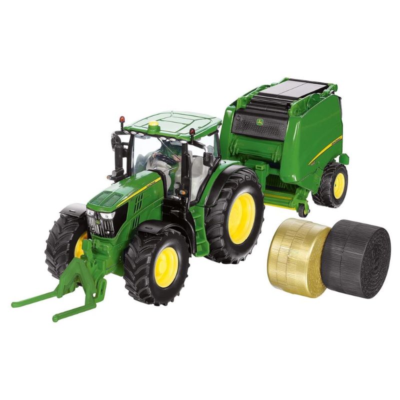 Siku John Deere 6210R avec presse à ballots 1:32
