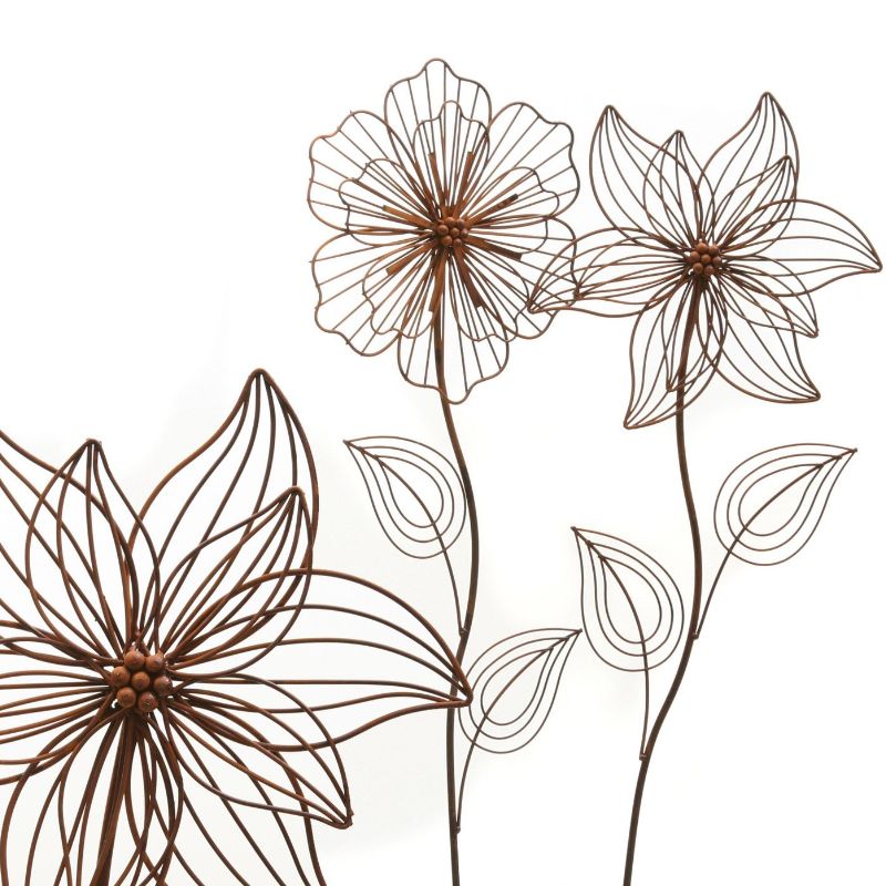 Dragimex Fleur métal brun sur pic