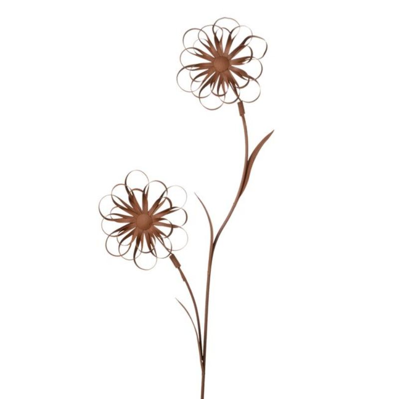 Fleur métal double sur pic
