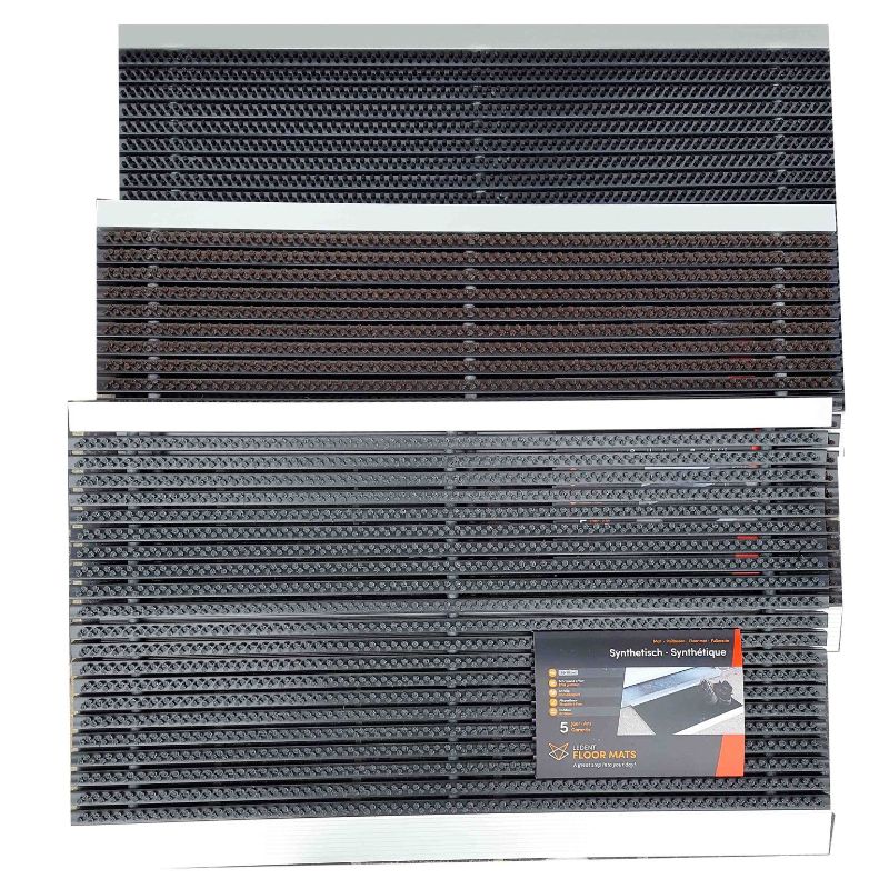 Paillasson brosse gris cadre alu 50x80cm