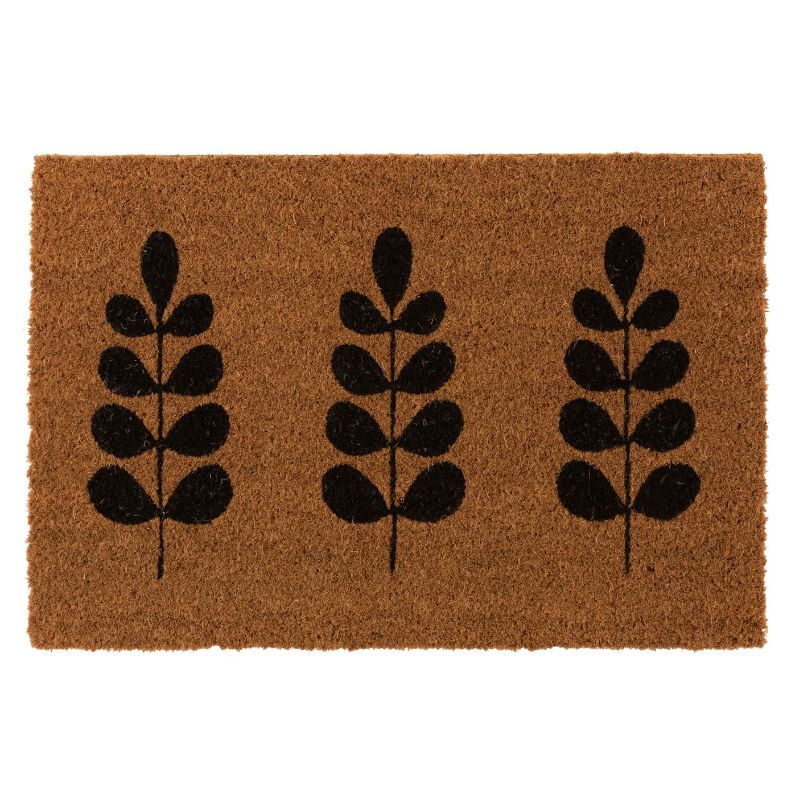 Paillasson feuilles coco naturel/noir