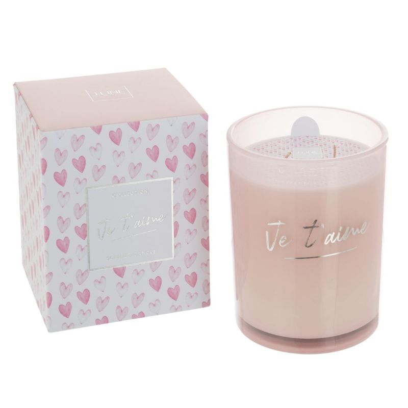 JLine bougie parfumée Je t'aime rose L 70h