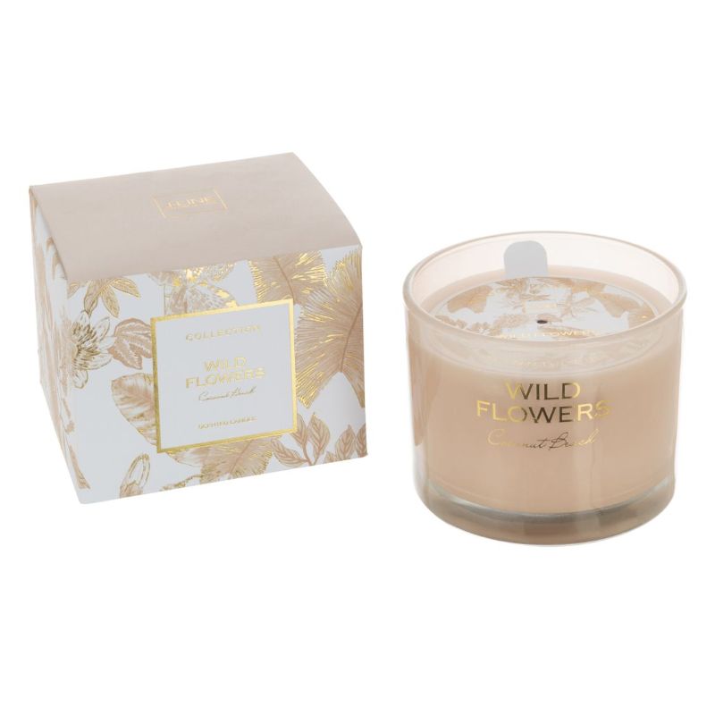 JLine bougie parfumée Wild Flowers beige S 35h