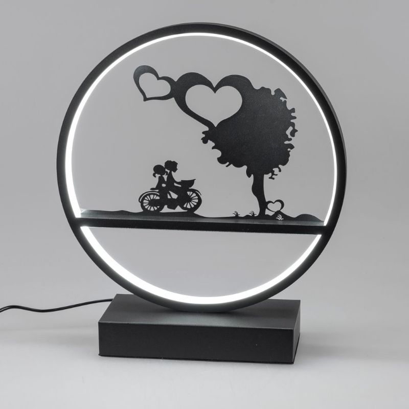 Lampe cercle coeurs