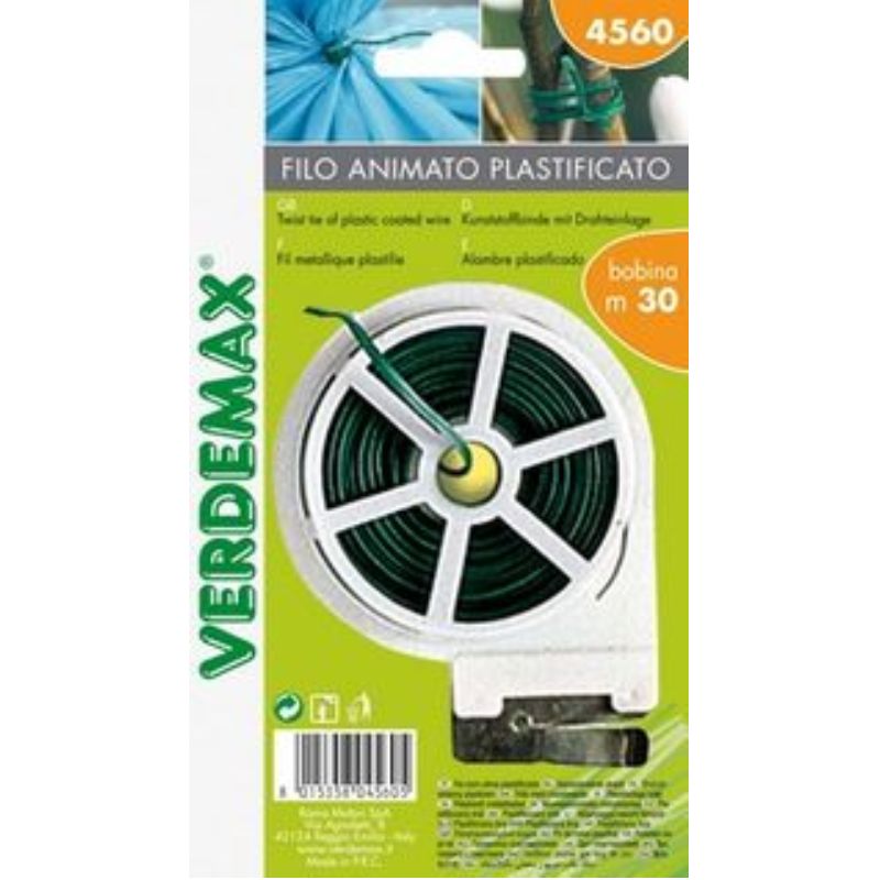 Lien plastique vert armé 30m