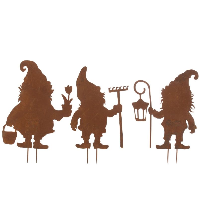 Décoration jardin rouille nains S