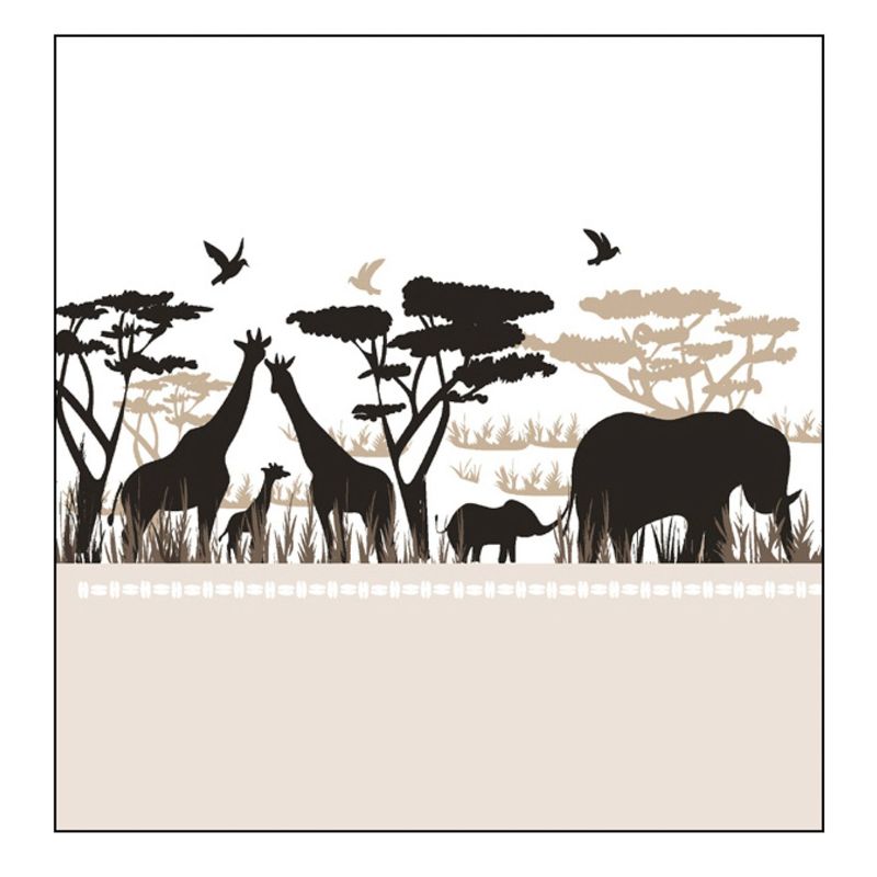 Serviettes Safari beige/noir paq 20