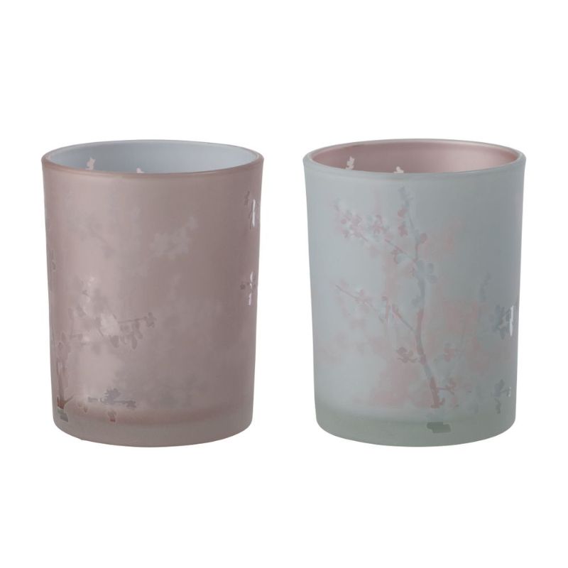 Photophore Sakura verre rose M