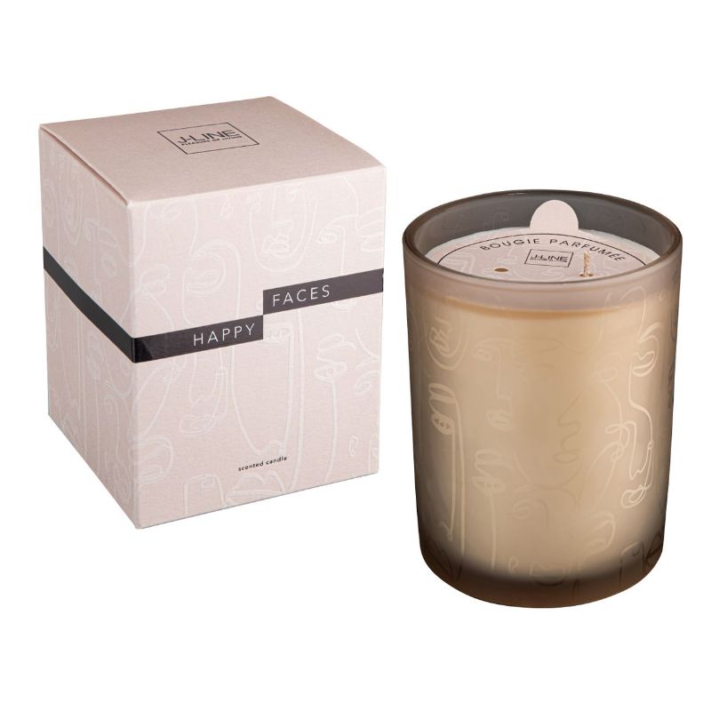 JLine Bougie parfumée Happy faces beige L 70h
