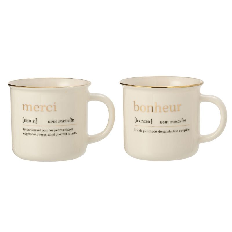Mug céramique bonheur ou merci