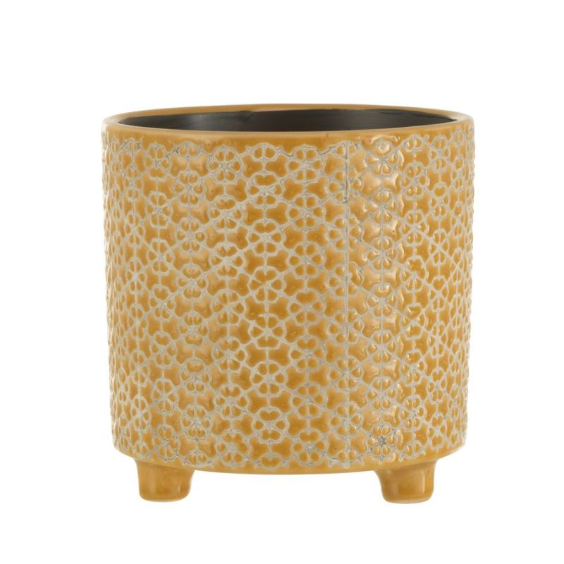 JLine Cache pot céramique Fleur ocre L