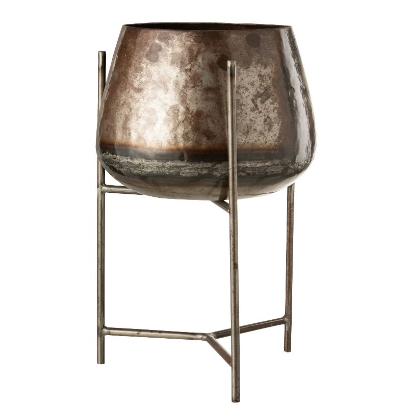 JLine Cache pot sur pied métal marron rouille S