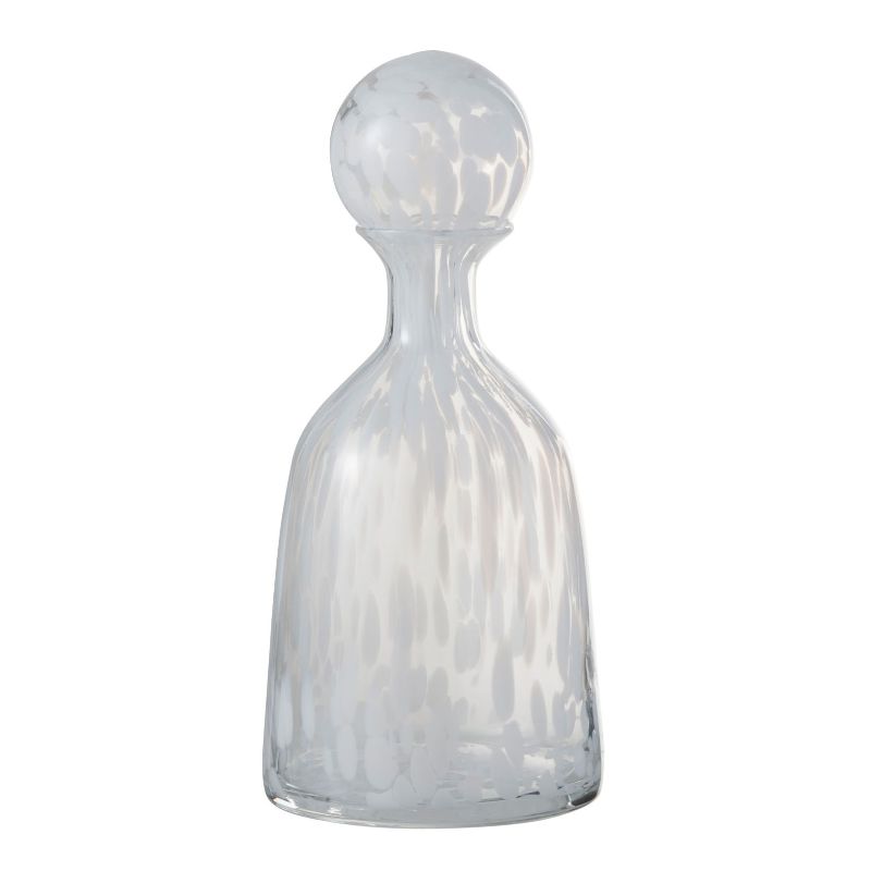 Bouteille verre décoratif transparent/blanc S
