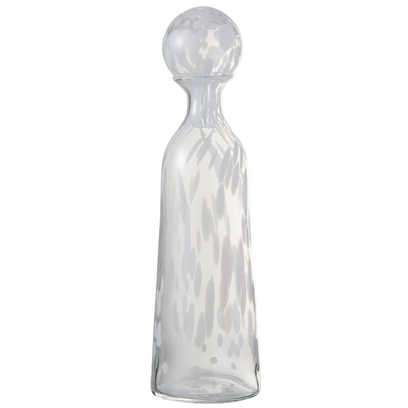 Bouteille verre décoratif transparent/blanc L