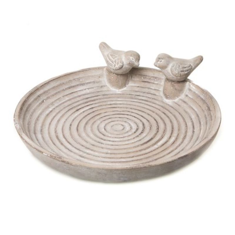 Bain d'oiseau déco 2 oiseaux