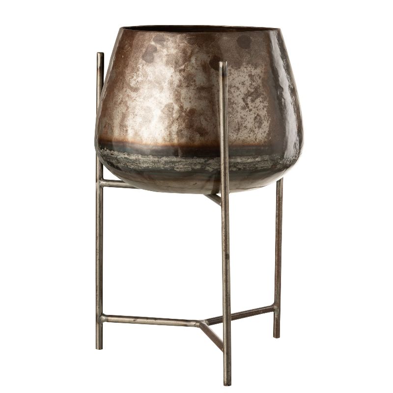 JLine Cache pot sur pied métal marron rouille L