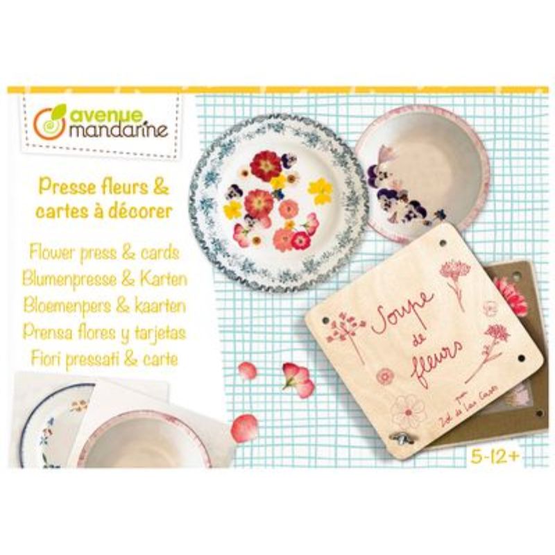 Avenue Mandarine Boîte créative Presse-fleurs et cartes postales à décorer
